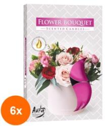LCA Set 6 x 6 Lumanari Pastila, Buchet de Flori, 4 Ore (GIL-6xLCA-P15-334)