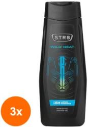 STR8 Set 3 x Gel de Dus STR8, Wild Beat, Barbati, 400 ml