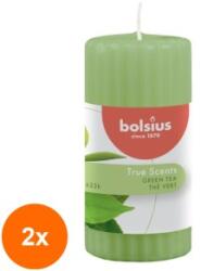 Bolsius Set 2 x Lumanare Stalp 120 x 58 mm Bolsius, Ceai Verde (GIL-2xLCA-TRU-STP-120/58-43-TS)