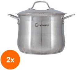 Grunberg Set 2 x Oala din Inox cu Capac, 38 cm, 30.8 l, Grunberg (GUJ-2xGR3138)