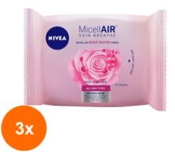 Nivea Visage Set 3 x Servetele Demachiante x 25 Micelare Rose Water Nivea Visage Cleansing