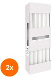 BISPOL Set 2 x 10 Lumanari Conice Bispol Albe (GIL-2xLCA-S30-090-A10)