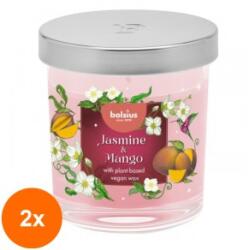 Bolsius Set 2 x Lumanare Parfumata in Pahar, Iasomie si Mango, Bolsius, 80 x 72 mm (GIL-2xLCA-BO-FF-LP80-72-12)