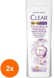 CLEAR Set 2 x Sampon Reparator Clear Coloured & Damaged Hair, 360 ml