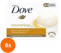 Dove Set 8 x Sapun Nutritiv Dove, 3in1, Ulei de Argan Marocan, 90 g
