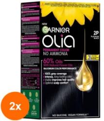 Garnier Set 2 x Vopsea de Par Permanenta fara Amoniac Garnier Olia 2P Platinum Black, 174 ml