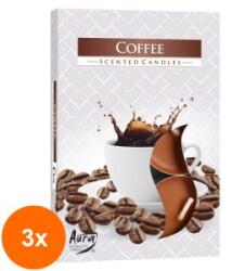 LCA Set 3 x 6 Lumanari Pastila, 4 Ore, Cafea (GIL-3xLCA-P15-89)