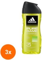 Adidas Set 3 x Gel de Dus Adidas, Pure Game, Barbati, 250 ml