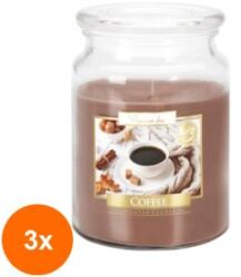 LCA Set 3 x Lumanare Parfumata in Borcan cu Capac Cafea, 100 Ore (GIL-3xLCA-SND99-89)