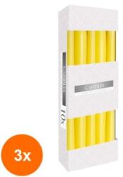 BISPOL Set 3 x 10 Lumanari Conice Bispol Galbene (GIL-3xLCA-S30-010-A10)