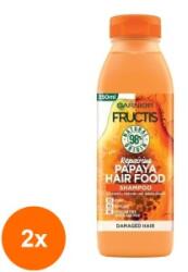 Garnier Fructis Set 2 x Sampon de Par Garnier Fructis Hair Food Papaya, pentru Parul Deteriorat, 350 ml