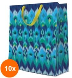 Elcadis Set 10 x Pungi Cadou Mari, Peacock Feathers, 30 x 41 x 12 cm, Perfecto (CLE-10xELC-PC-SB-PF)