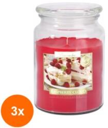 LCA Set 3 x Lumanare Parfumata in Borcan cu Capac Rasberry Cloud (GIL-3xLCA-SND99-329)