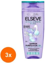 Elseve Set 3 x Sampon Purificator Elseve, Hyaluron Pure, 250 ml