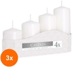 LCA Set 3 x Lumanare Stalp Alba, 4 Dimensiuni (GIL-3xLCA-SW50-090-A4)