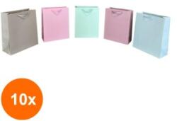 Elcadis Set 10 x Pungi Cadou Premium Large Mix Monocolor, 26.5 x 33.5 x 13 cm, Perfecto (CLE-10xELC-PC-PL-MIX-MON)