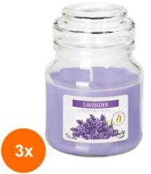 LCA Set 3 x Lumanare Parfumata in Pahar cu Capac Lavanda, 28 Ore (GIL-3xLCA-SND71-79)