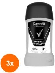Rexona Set 3 x Deodorant Stick Rexona Men Invisible, pentru Barbati, 50 ml