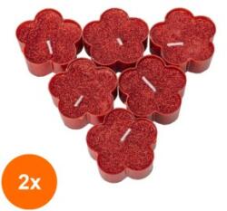 Z-tools Set 2 x 25 Lumanari Decorative, Forma Floare, Rosu (LIZ-2xZLN-ZTS8033)