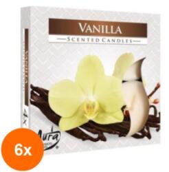 BISPOL Set 6 x Lumanari Pastila Maxi, Vanilie (GIL-6xLCA-P40-67)