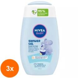 Nivea Baby Set 3 x Gel de Dus Head To Toe Nivea Baby, 200 ml