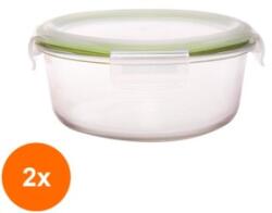 Grunberg Set 2 x Vas din Sticla Borosilicata cu Capac din Plastic, 0.65 l, Grunberg (GUJ-2xVY650RD/12)