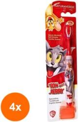 Naturaverde Set 4 x Periuta de Dinti Naturaverde Kids Tom & Jerry, pentru Copii, cu Peri Moi (ROC-4xSODI00334)