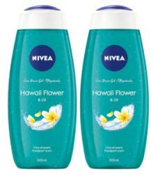 Nivea Set 2 x Gel de Dus Nivea Hawaii Flower & Oil, Plumeria si Ulei, 500 ml