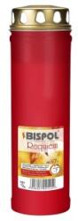 Bispol Candela din Plastic cu Capac Bispol, Timp Ardere 150 Ore, Rosie, 420 g (LCA-V7-R)