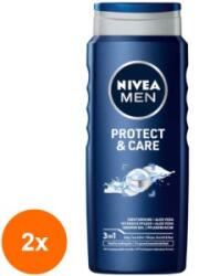Nivea Set 2 x Gel de Dus Nivea Men Protect Care, cu Aloe Vera, 500 ml