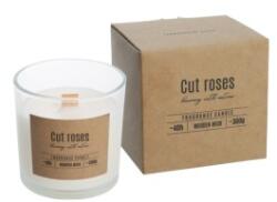 BISPOL Lumanare Parfumata cu Fitil de Lemn, Cut Roses, Timp de Ardere 40 Ore, Bispol (LCA-SN100-000-78)