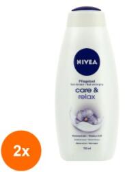 Nivea Set 2 x Gel de Dus Nivea Care Relax, 750 ml