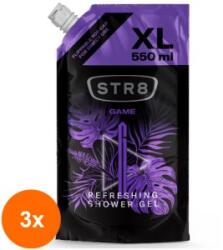 STR8 Set 3 x Rezerva Gel de Dus STR8, Game, Barbati, 550 ml