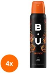 B.U. Set 4 x Deodorant Spray BU Trendy, Femei, 150 ml