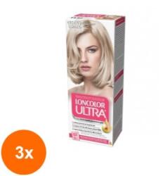 LONCOLOR Set 3 x Vopsea de Par Permanenta Loncolor Ultra 11.12 Blond Nordic, 100 ml