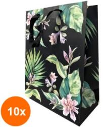 Elcadis Set 10 x Pungi Cadou Mari, Exotic Flowers, 26.5 x 33.5 x 13 cm, Perfecto (CLE-10xELC-PC-SL-EF)