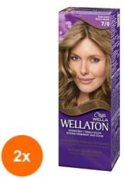 Wella Set 2 x Vopsea de Par Permanenta Wella Wellaton Intense Color Creme 7/0 Blond Mediu, 110 ml