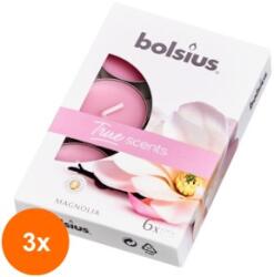 Bolsius Set 3 x 6 Lumanari Pastila 4h Bolsius - Magnolie (GIL-3xLCA-TRU-PB15-04-MAG-TS)