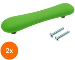Ideal Feroluc Set 2 x Maner Mobilier pentru Copii Fuxi , 96 mm, Finisaj Verde (EDI-2xIFR-18533)