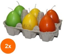Bolsius Set 2 x Lumanari ou Bolsius Culori Asortate, 6 Bucati (GIL-2xLCA-OU-B-A6-AS)