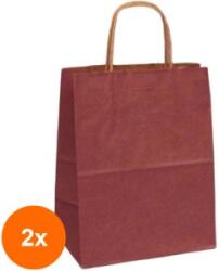 Bisbags Set 2 x 100 Pungi Natur Colorate Bordo, 20 x 9 x 25 cm (SIB-2xBBG-PK607)