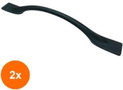 Ideal Feroluc Set 2 x Maner Model Tara, 192 mm, Finisaj Negru Mat (EDI-2xIFR-18564)