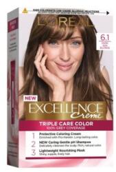 L'Oréal Vopsea de Par Permanenta cu Amoniac L'Oreal Paris Excellence Creme 6.1 Blond Inchis Cenusiu, 192 ml