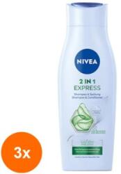 Nivea Set 3 x Sampon Nivea 2-in1 Hair Care Express, pentru Toate Tipurile de Par, 250 ml