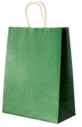 Bisbags Pungi din Hartie cu Manere, Verde Inchis, Interior Natur, 32 x 12 x 41 cm, 100 Bucati (BBG-PK633)