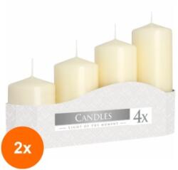 LCA Set 2 x Lumanare Stalp - Crem 5cm x h 7cm / 9cm / 11cm / 13cm (GIL-2xLCA-SW50-011-A4)