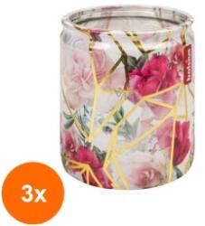 Bolsius Set 3 x Lumanare Parfumata 82 / 68, Flori Geometrice, 25 Ore (GIL-3xLCA-LPP-SUM-730-FLO)