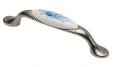 Ideal Feroluc Maner Ceramica Model W0520, 96 mm, Finisaj Argintiu/Trandafir Albastru (IFR-32658)