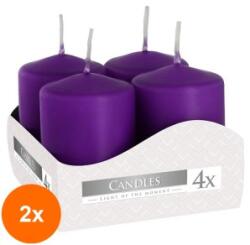 BISPOL Set 2 x 4 Lumanari Stalp Bispol, 40 x 60 mm, Violet (GIL-2xLCA-SW40/60-040-A4)