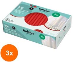 Bolsius Set 3 x 100 Lumanare Conica Bolsius Rosu (GIL-3xLCA-COB-100-41-A100)